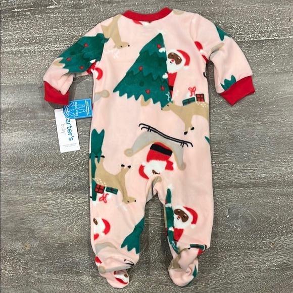 NWT Carter’s Fleece Black Santa Footed Pajamas 3 months - Picture 7 of 8
